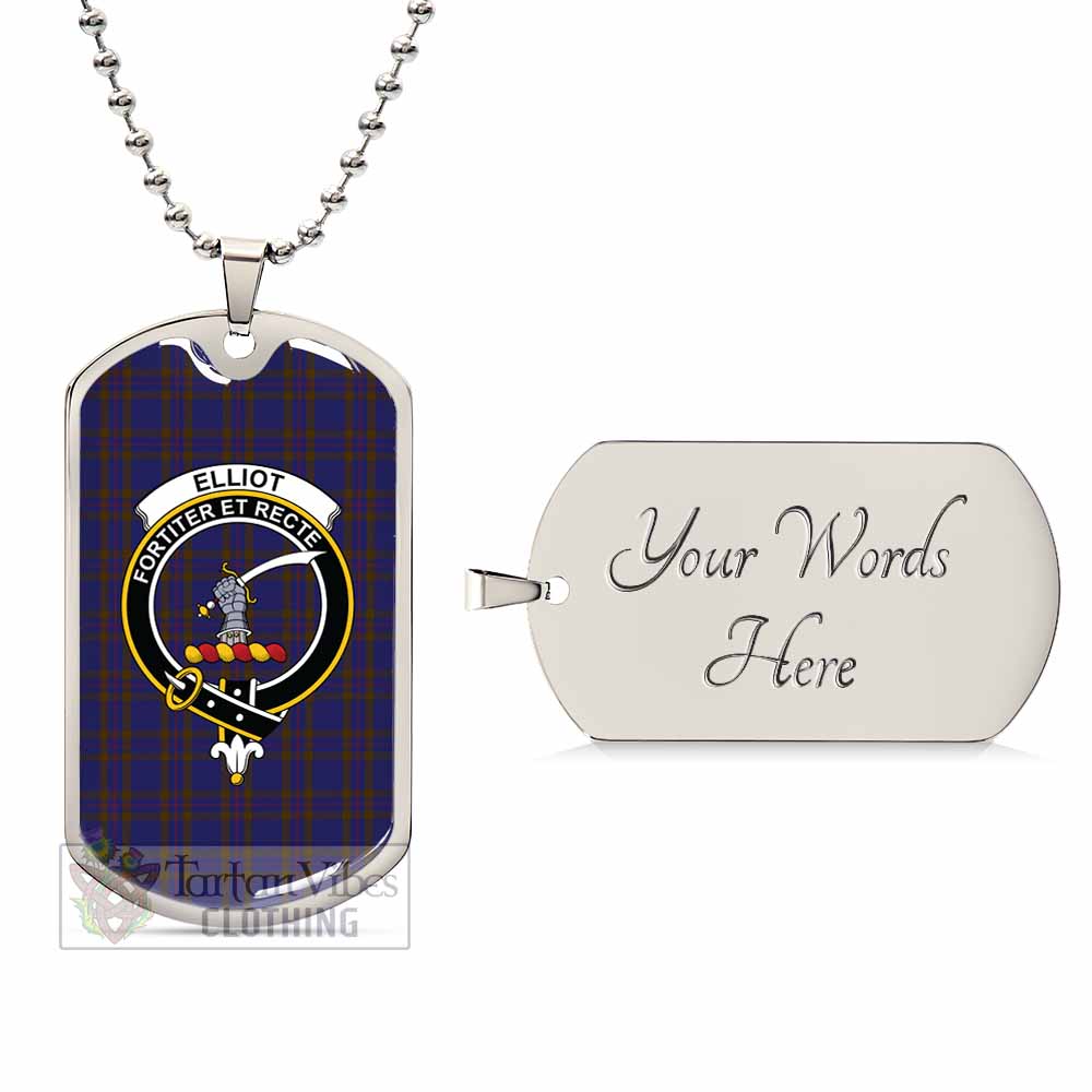 Tartan Vibes Clothing Elliot Tartan Dog Tag Necklace with Family Crest