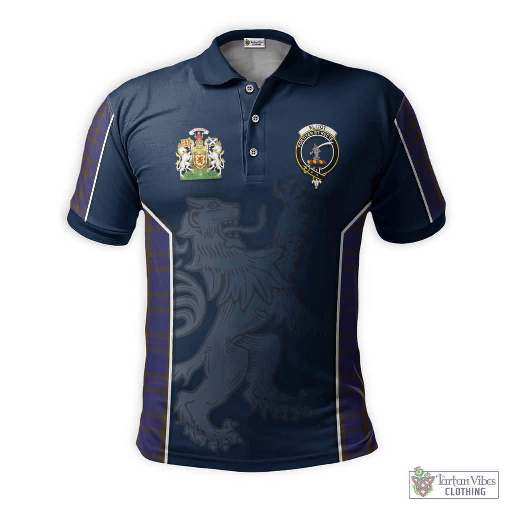 Tartan Vibes Clothing Elliot Tartan Men's Polo Shirt with Family Crest and Lion Rampant Vibes Sport Style