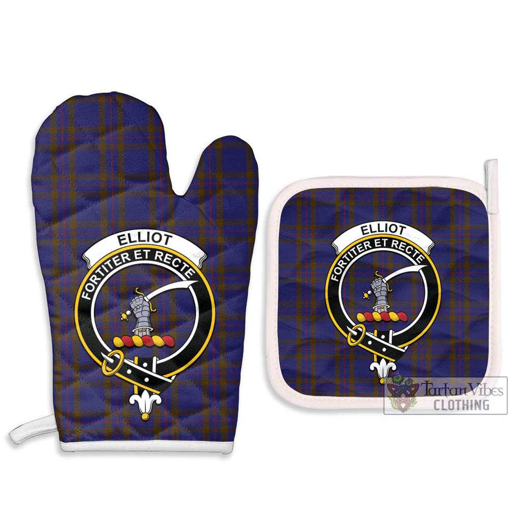 Elliot Tartan Combo Oven Mitt & Pot-Holder with Family Crest Combo 1 Oven Mitt & 2 Pot-Holder White - Tartan Vibes Clothing