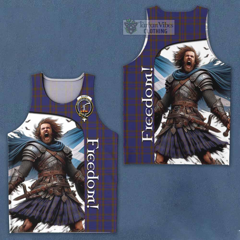 Tartan Vibes Clothing Elliot Crest Tartan Men's Tank Top Inspired by the Freedom of Scottish Warrior