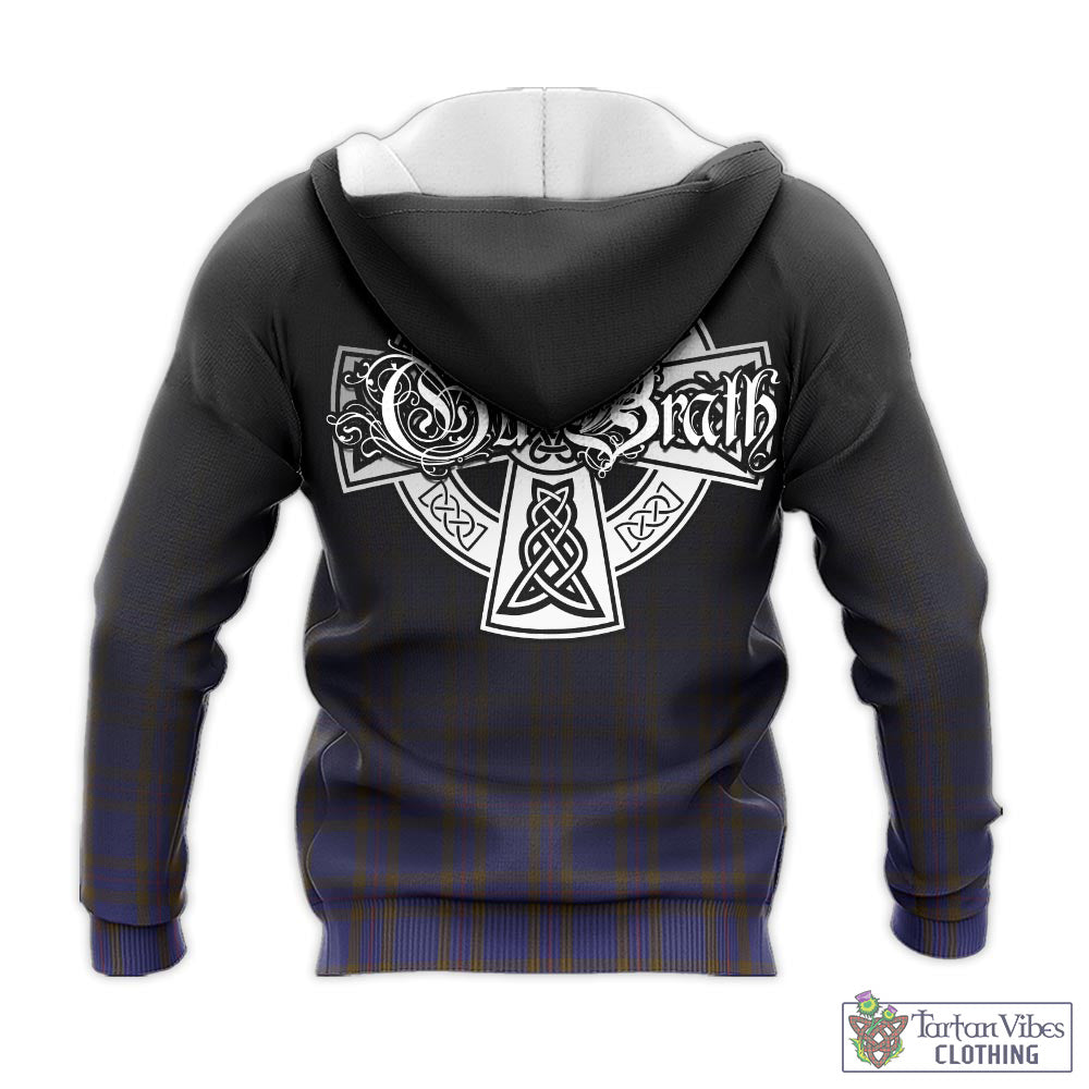 Tartan Vibes Clothing Elliot Tartan Knitted Hoodie Featuring Alba Gu Brath Family Crest Celtic Inspired