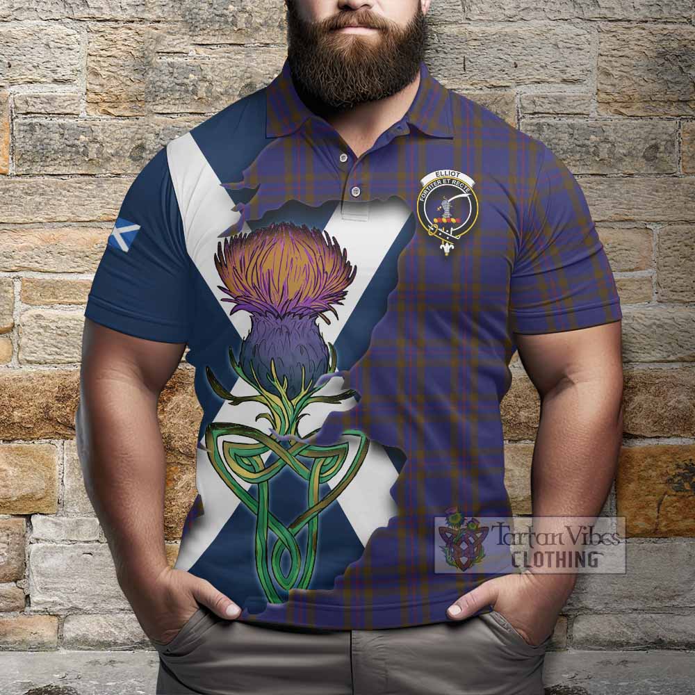 Tartan Vibes Clothing Elliot Tartan Family Crest Polo Shirt Scottish Thistle Celtic Inspired