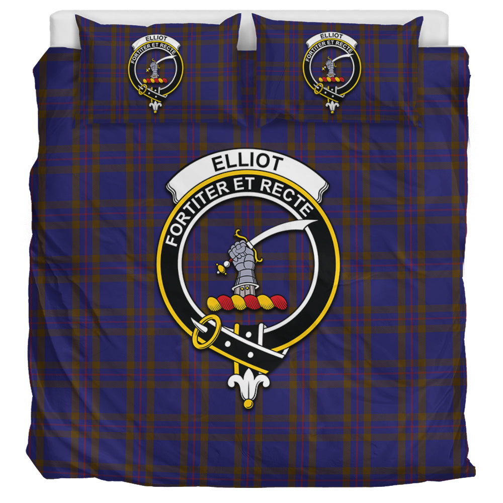 Elliot Tartan Bedding Set with Family Crest UK Bedding Set UK Super King 104*94 inch - Tartan Vibes Clothing