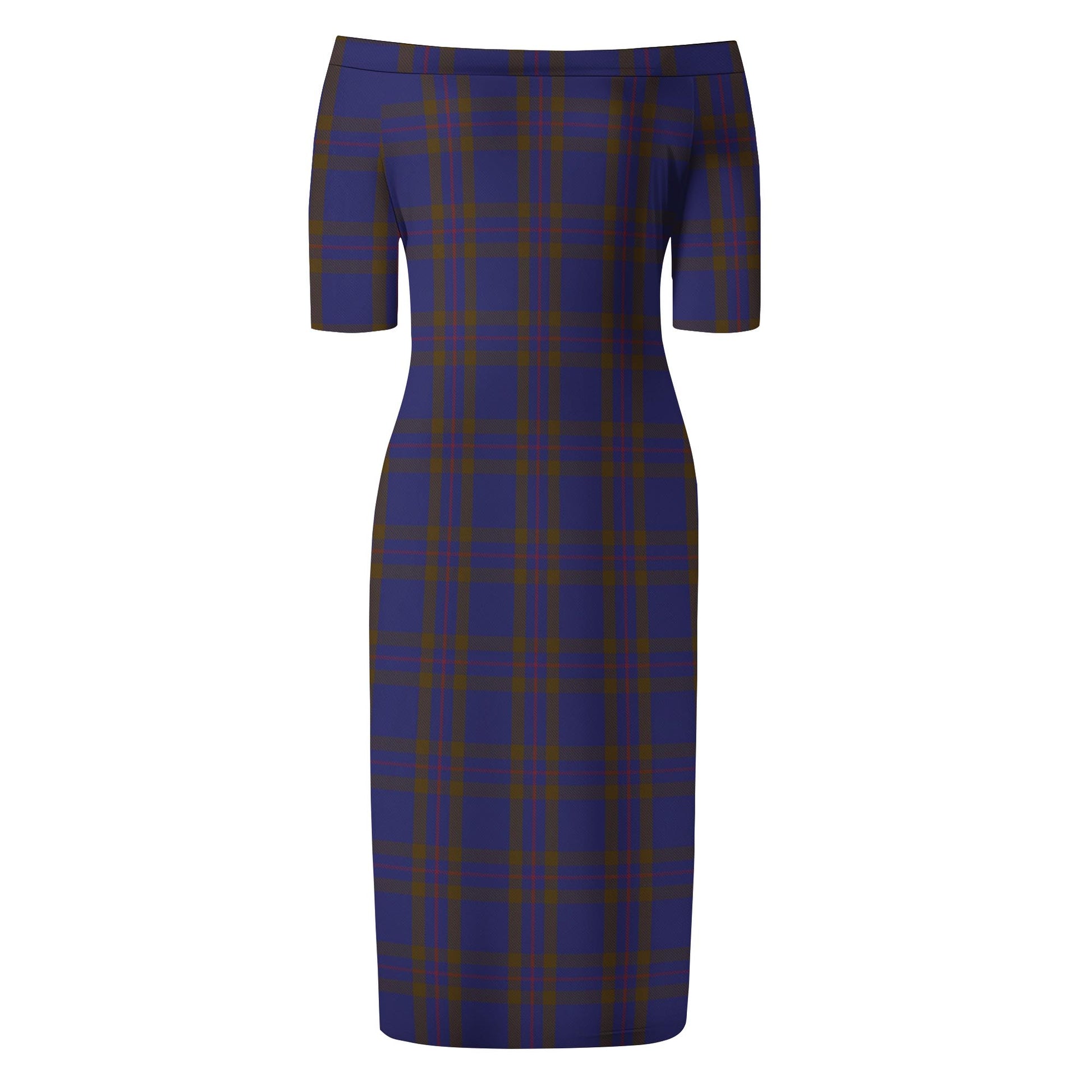 Elliot Tartan Off Shoulder Lady Dress - Tartanvibesclothing