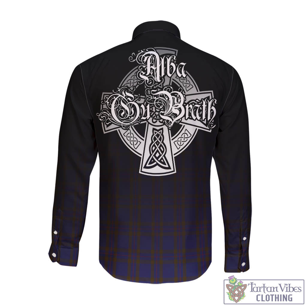 Tartan Vibes Clothing Elliot Tartan Long Sleeve Button Up Featuring Alba Gu Brath Family Crest Celtic Inspired