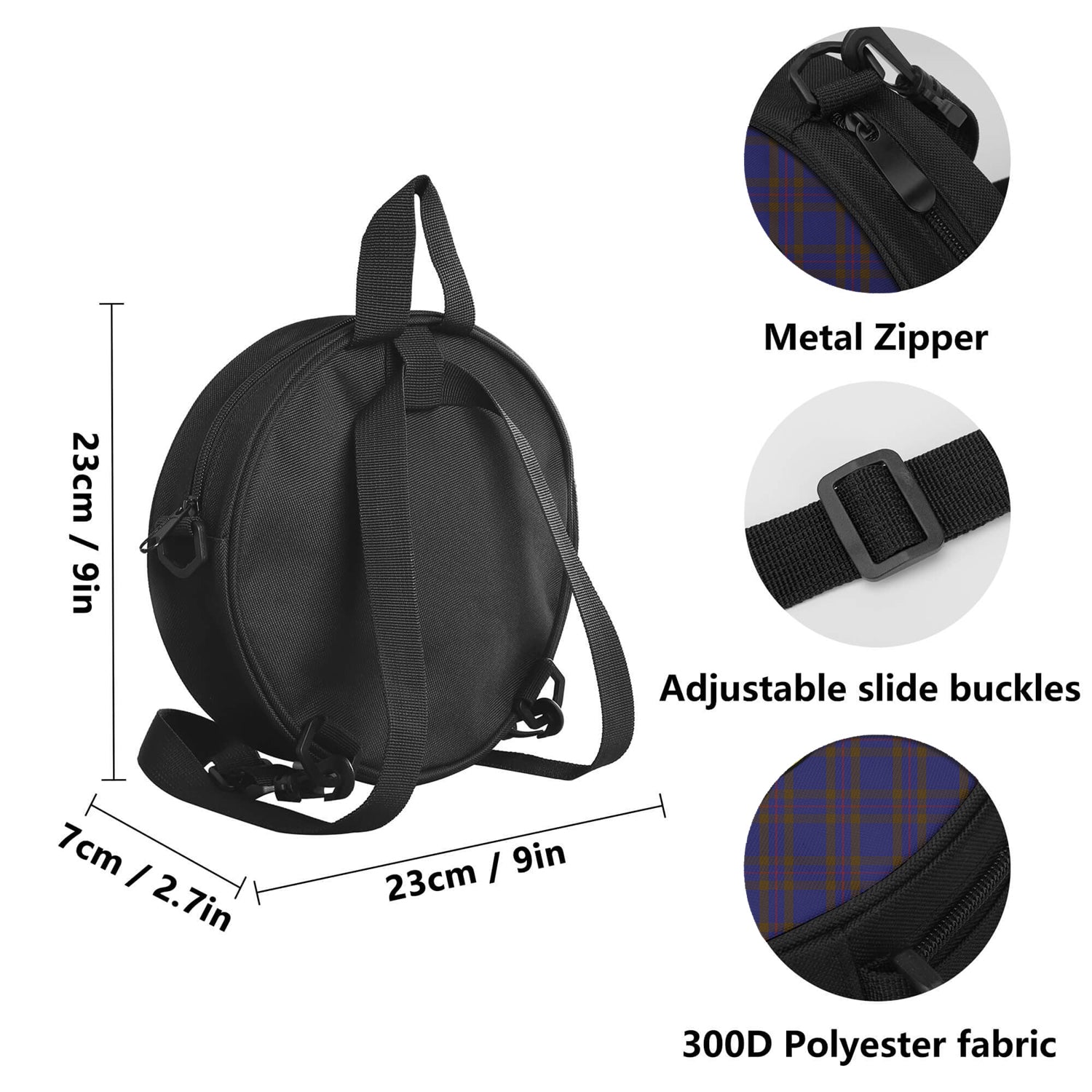 Elliot Tartan Round Satchel Bags with Family Crest - Tartan Vibes Clothing
