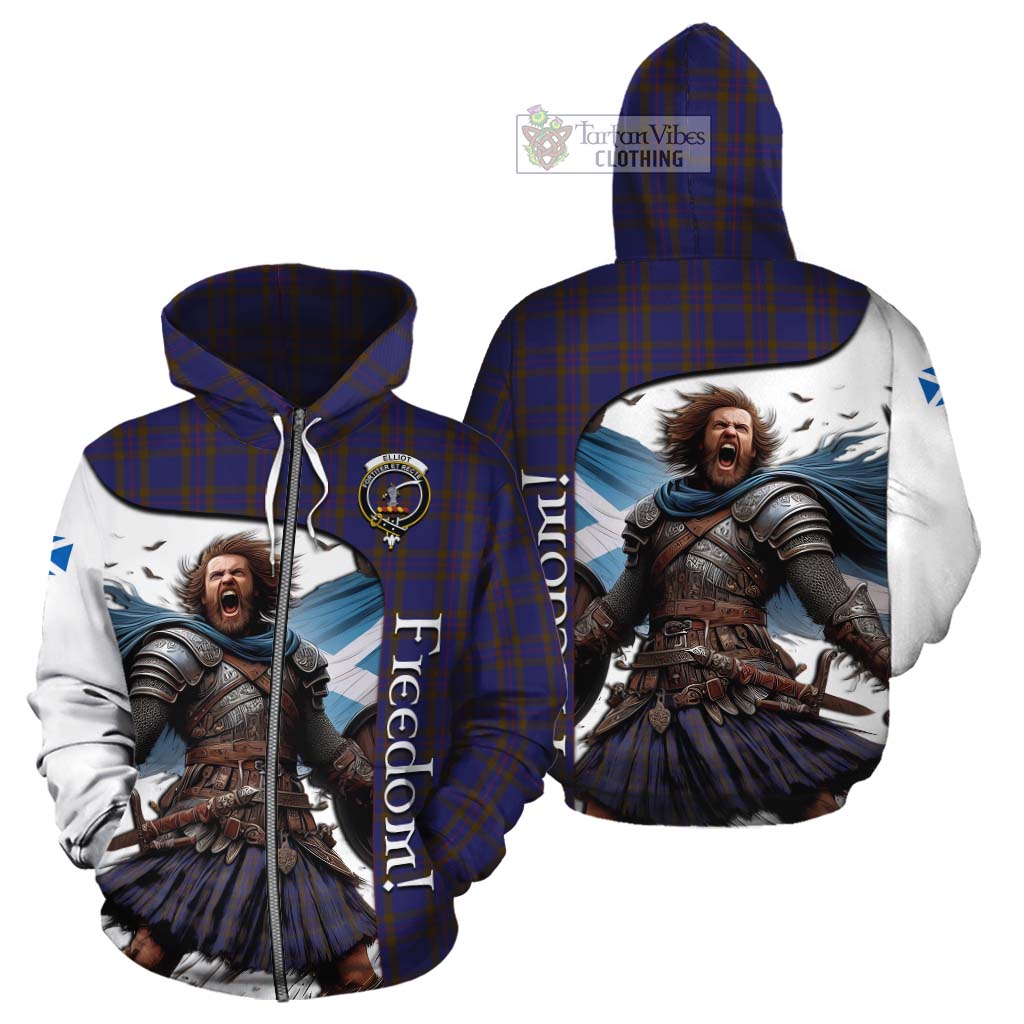 Tartan Vibes Clothing Elliot Crest Tartan Cotton Hoodie Inspired by the Freedom of Scottish Warrior
