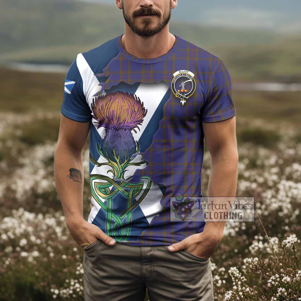 Tartan Vibes Clothing Elliot Tartan Family Crest T-Shirt Scottish Thistle Celtic Inspired