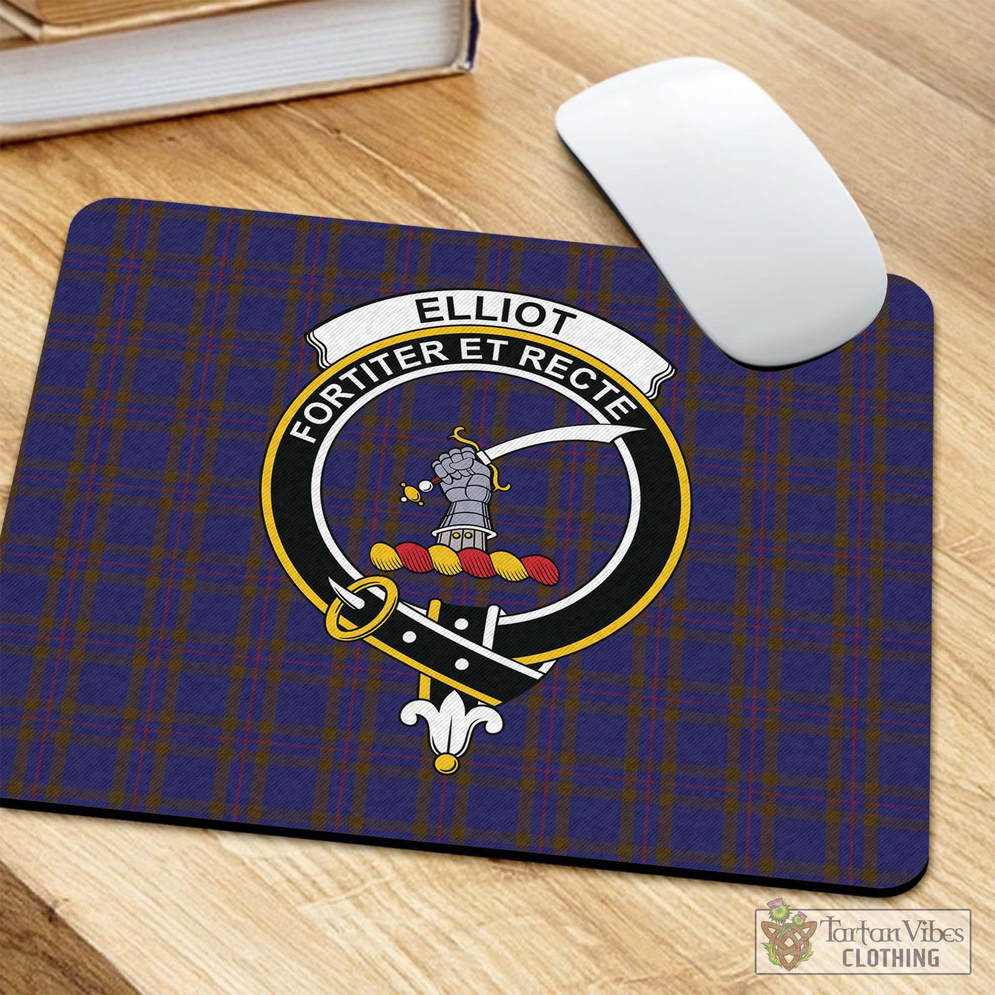 Tartan Vibes Clothing Elliot Tartan Mouse Pad with Family Crest
