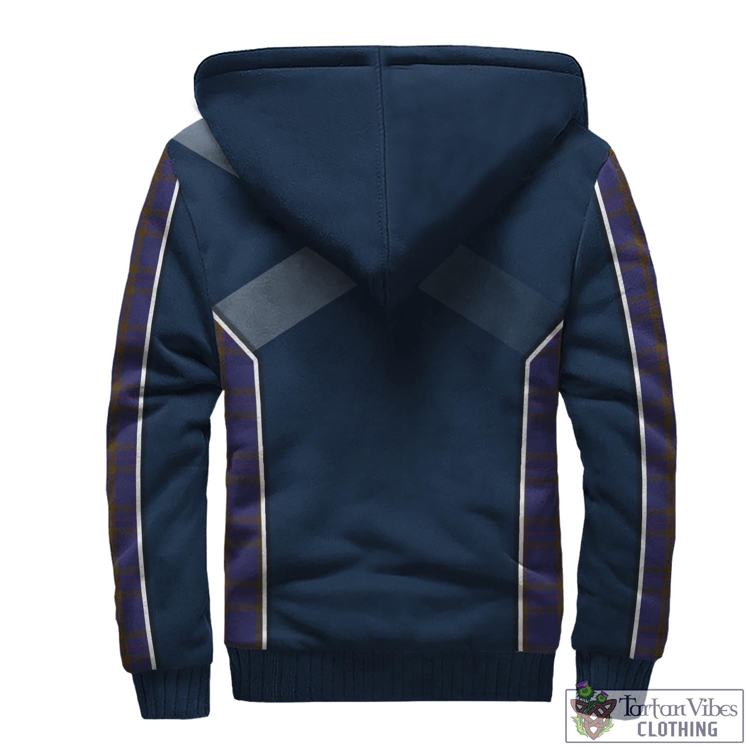 Tartan Vibes Clothing Elliot Tartan Sherpa Hoodie with Family Crest and Scottish Thistle Vibes Sport Style