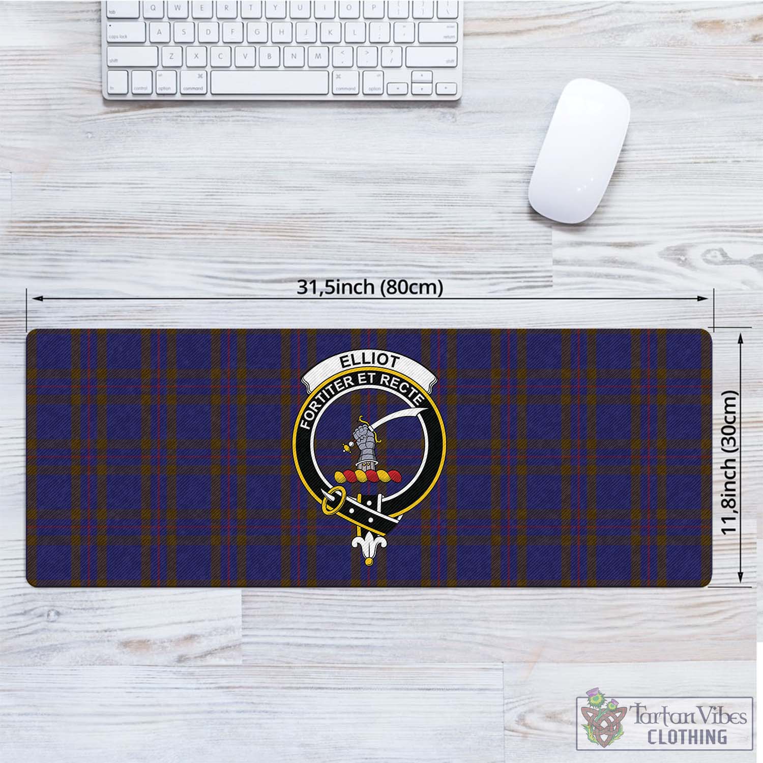 Tartan Vibes Clothing Elliot Tartan Mouse Pad with Family Crest