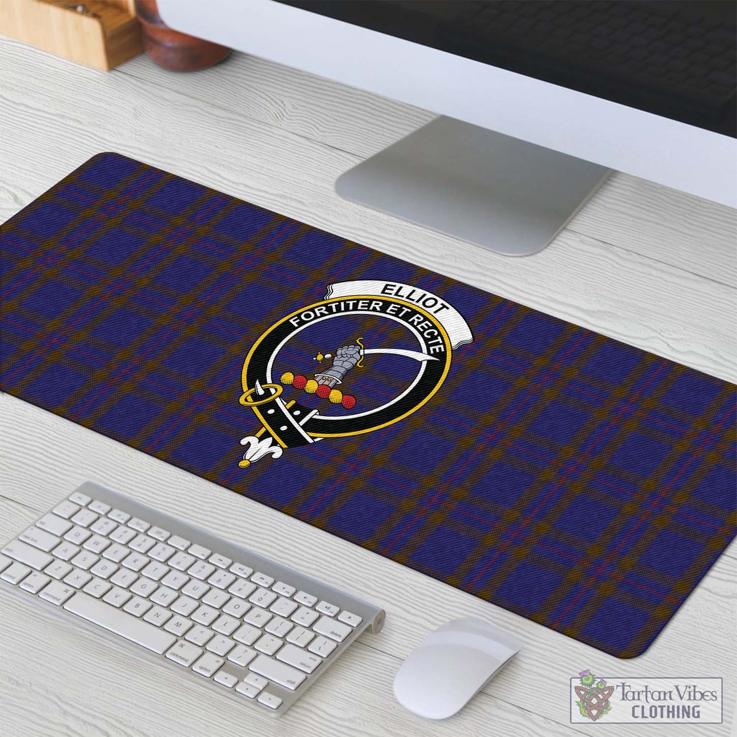 Tartan Vibes Clothing Elliot Tartan Mouse Pad with Family Crest