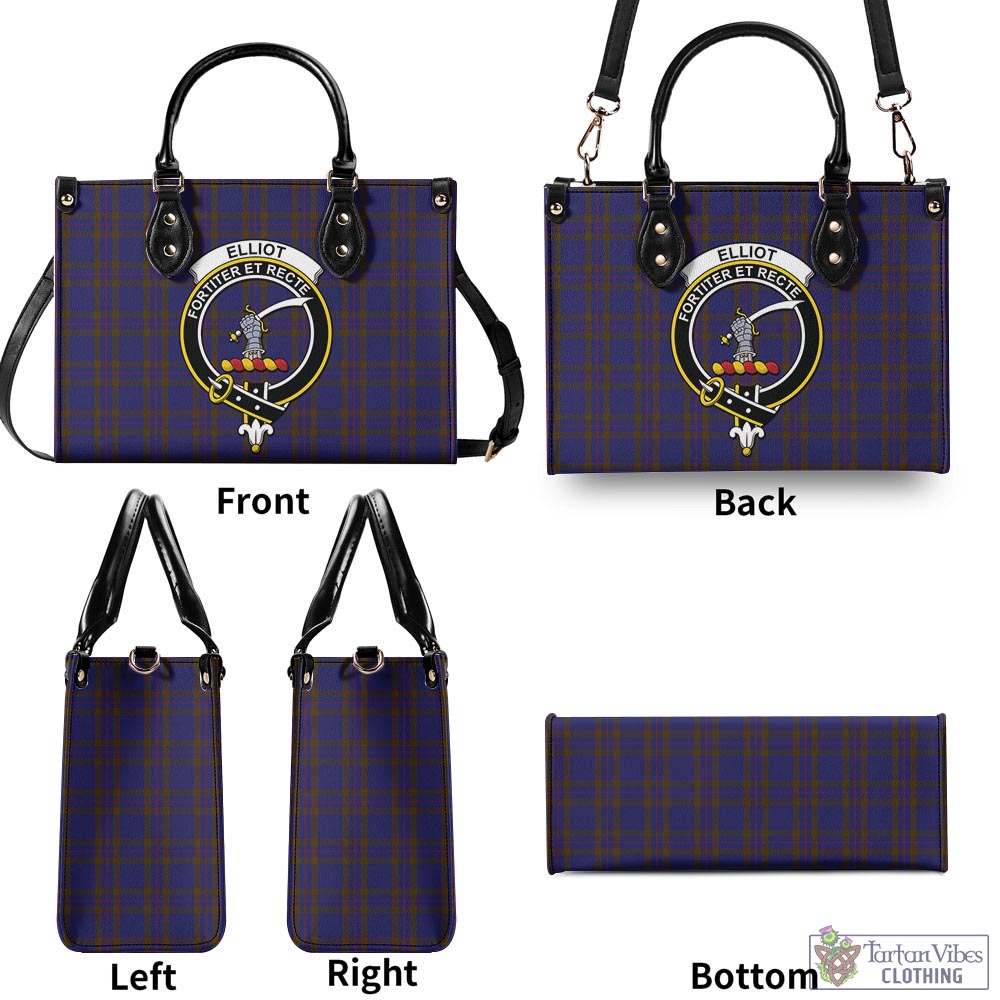 Tartan Vibes Clothing Elliot Tartan Luxury Leather Handbags with Family Crest