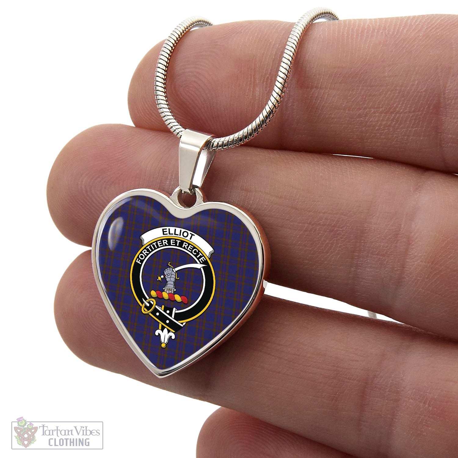 Tartan Vibes Clothing Elliot Tartan Heart Necklace with Family Crest