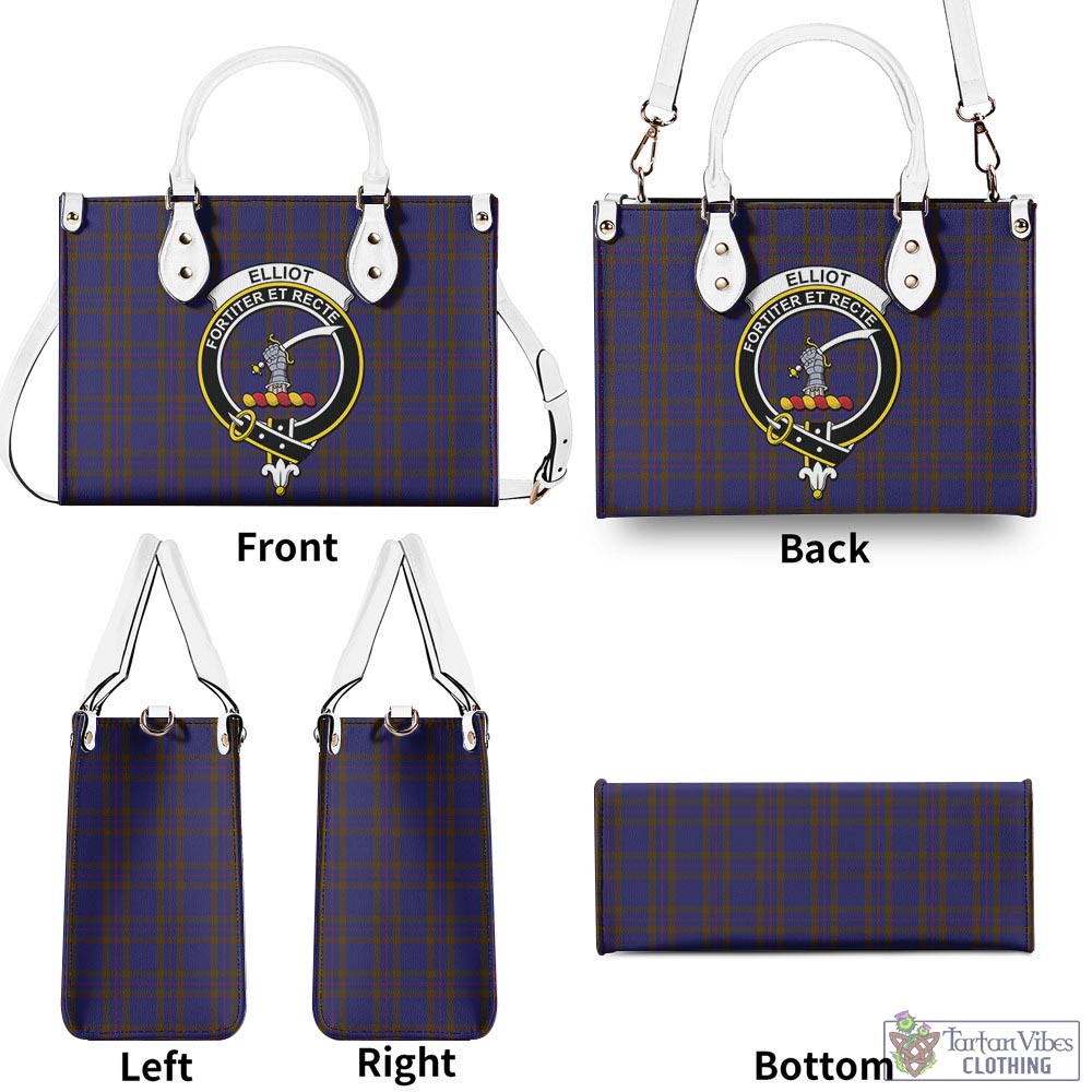 Tartan Vibes Clothing Elliot Tartan Luxury Leather Handbags with Family Crest