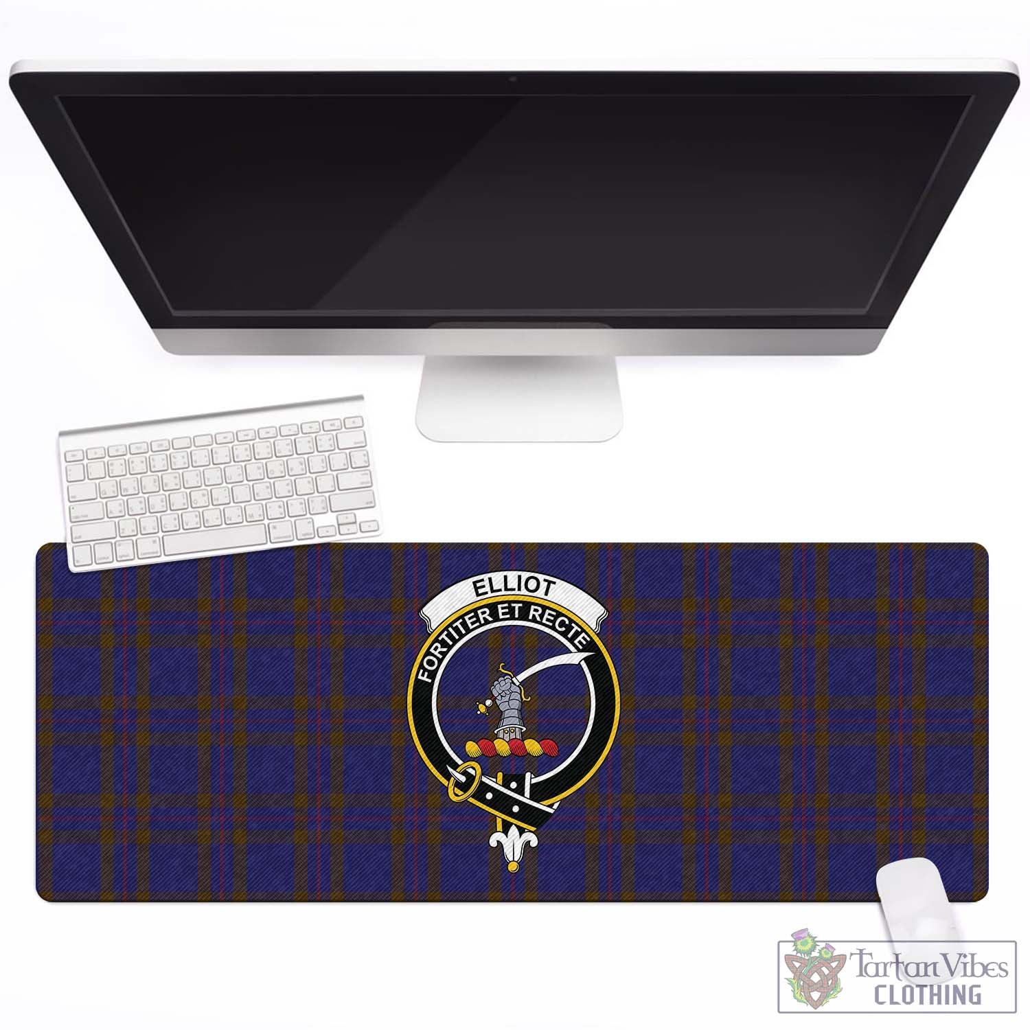 Tartan Vibes Clothing Elliot Tartan Mouse Pad with Family Crest