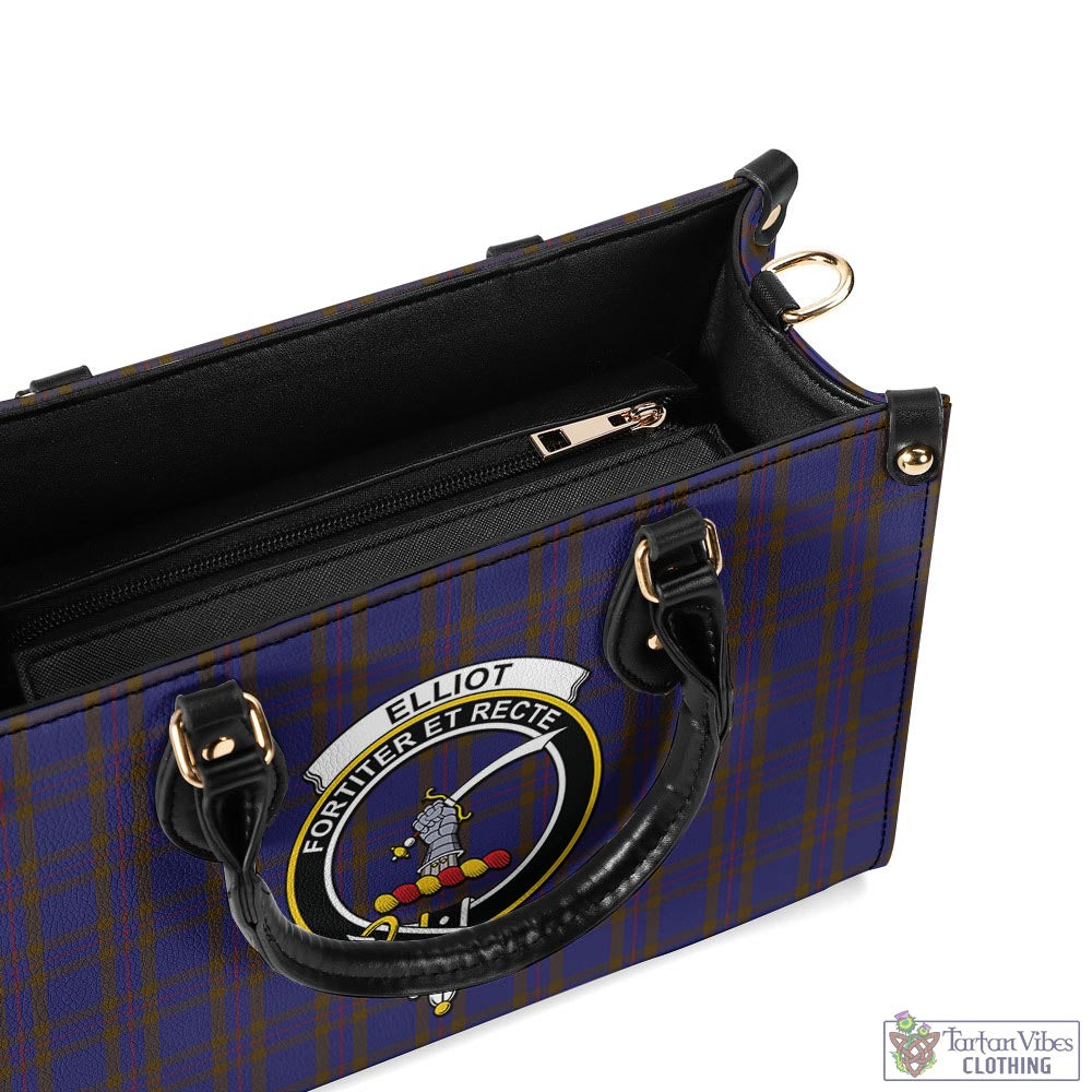 Tartan Vibes Clothing Elliot Tartan Luxury Leather Handbags with Family Crest