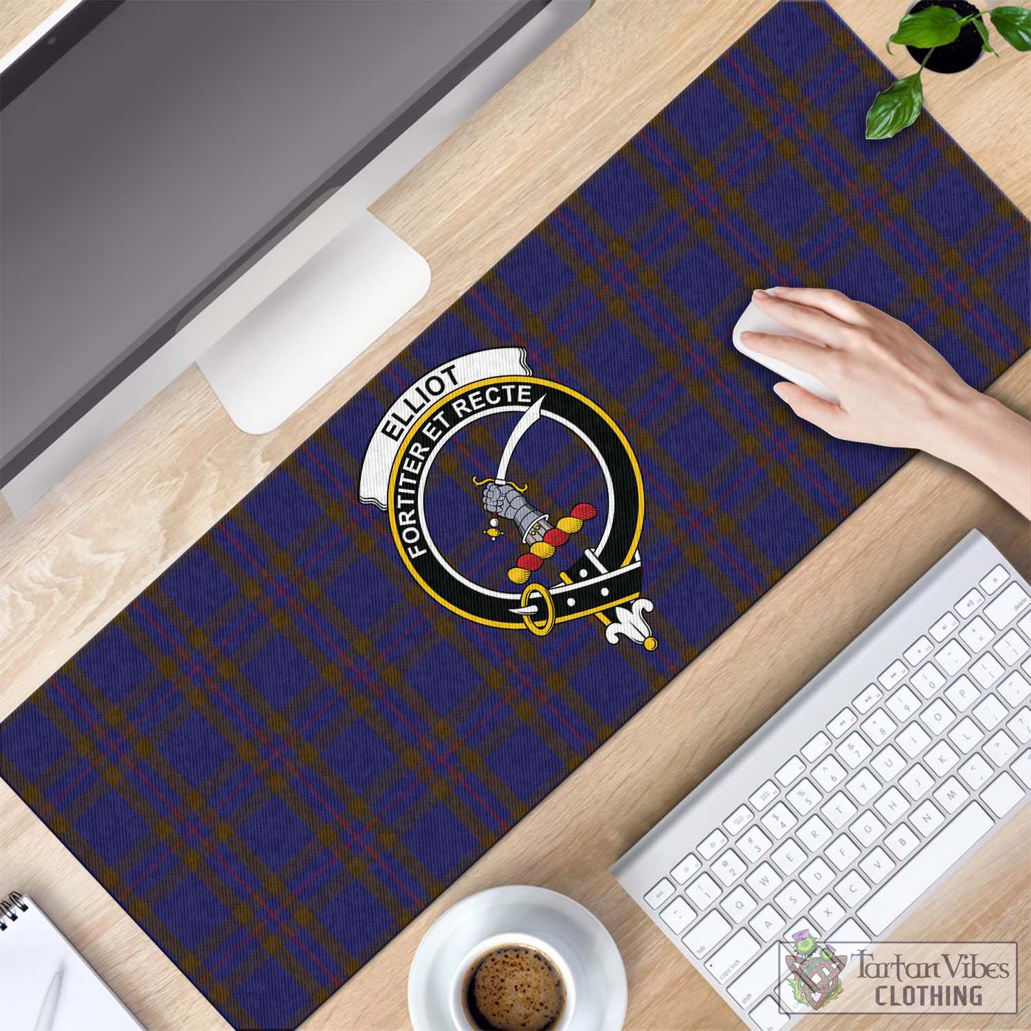 Tartan Vibes Clothing Elliot Tartan Mouse Pad with Family Crest