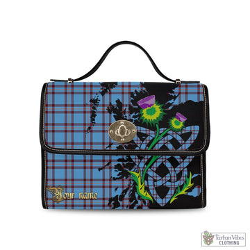 Elliot Ancient Tartan Waterproof Canvas Bag with Scotland Map and Thistle Celtic Accents