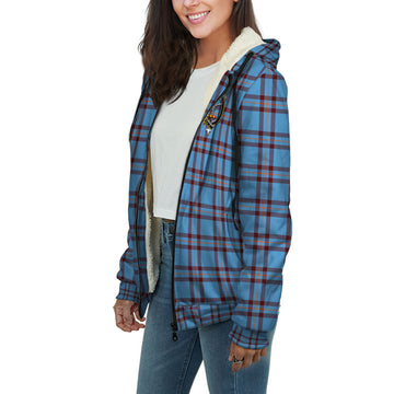 Elliot Ancient Tartan Sherpa Hoodie with Family Crest