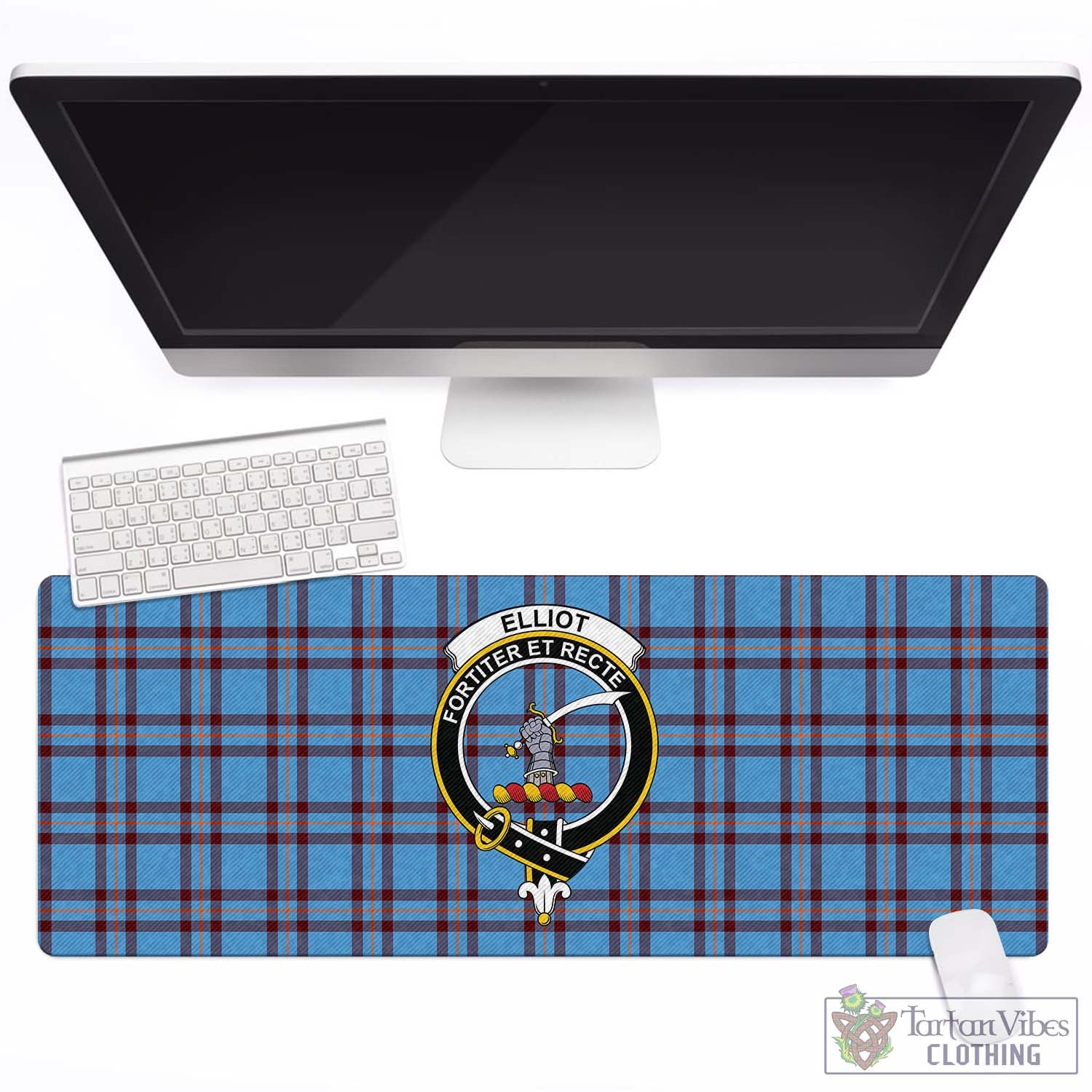 Tartan Vibes Clothing Elliot Ancient Tartan Mouse Pad with Family Crest