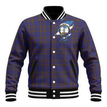 Elliot Clan Crest In Me Tartan Baseball Jacket Scotland Flag Style