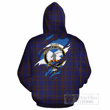 Elliot Clan Crest In Me Tartan Cotton Hoodie Scotland Flag Style