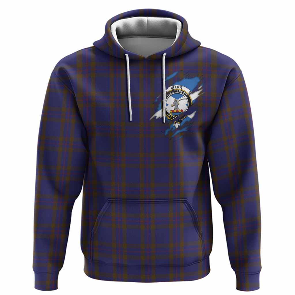 Elliot Clan Crest In Me Tartan Hoodie Scotland Flag Style