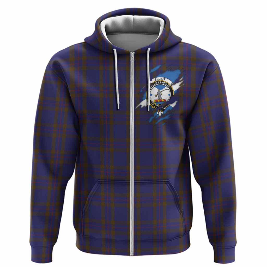 Elliot Clan Crest In Me Tartan Hoodie Scotland Flag Style