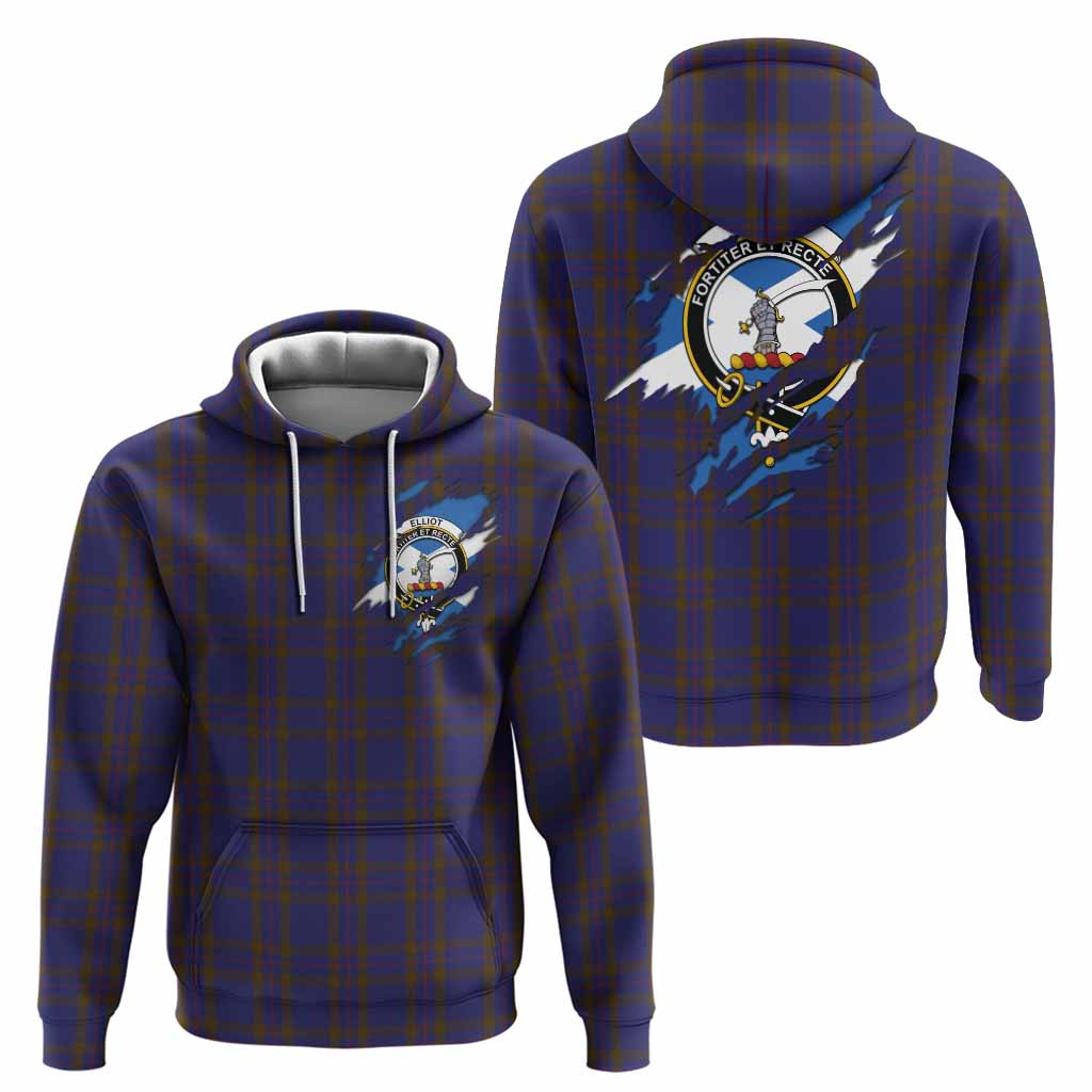 Elliot Clan Crest In Me Tartan Hoodie Scotland Flag Style
