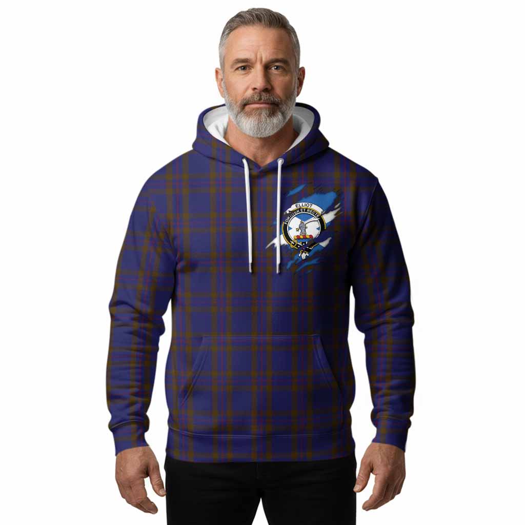 Elliot Clan Crest In Me Tartan Hoodie Scotland Flag Style