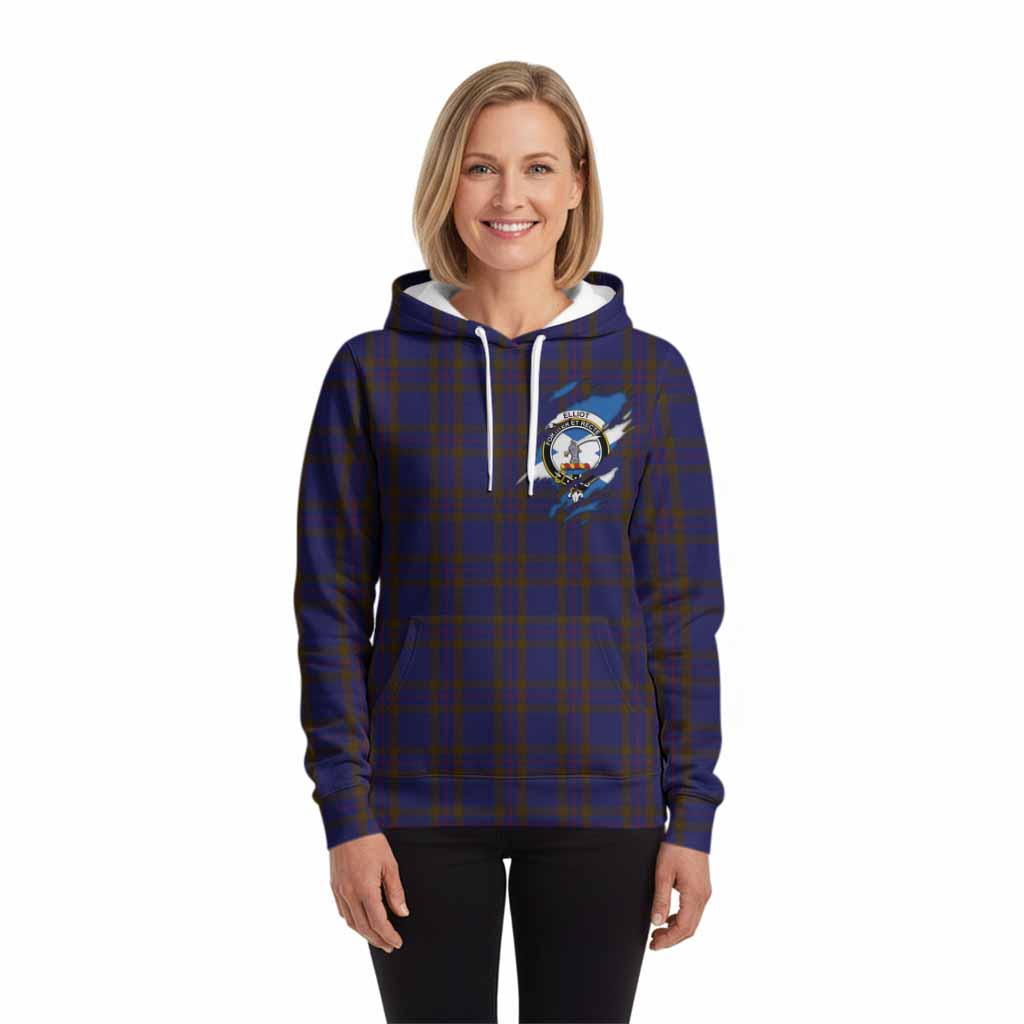 Elliot Clan Crest In Me Tartan Hoodie Scotland Flag Style