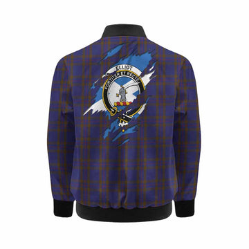 Elliot Clan Crest In Me Tartan Kid Bomber Jacket Scotland Flag Style