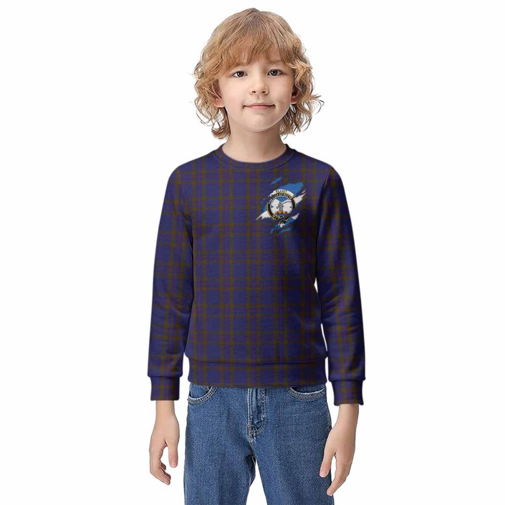 Elliot Clan Crest In Me Tartan Kid Knitted Sweatshirt Scotland Flag Style