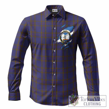 Elliot Clan Crest In Me Tartan Long Sleeve Button Shirts Scotland Flag Style