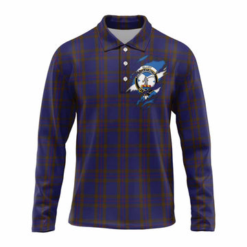 Elliot Clan Crest In Me Tartan Long Sleeve Polo Shirt Scotland Flag Style