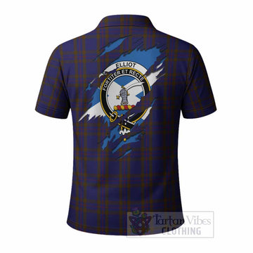 Elliot Clan Crest In Me Tartan Polo Shirt Scotland Flag Style
