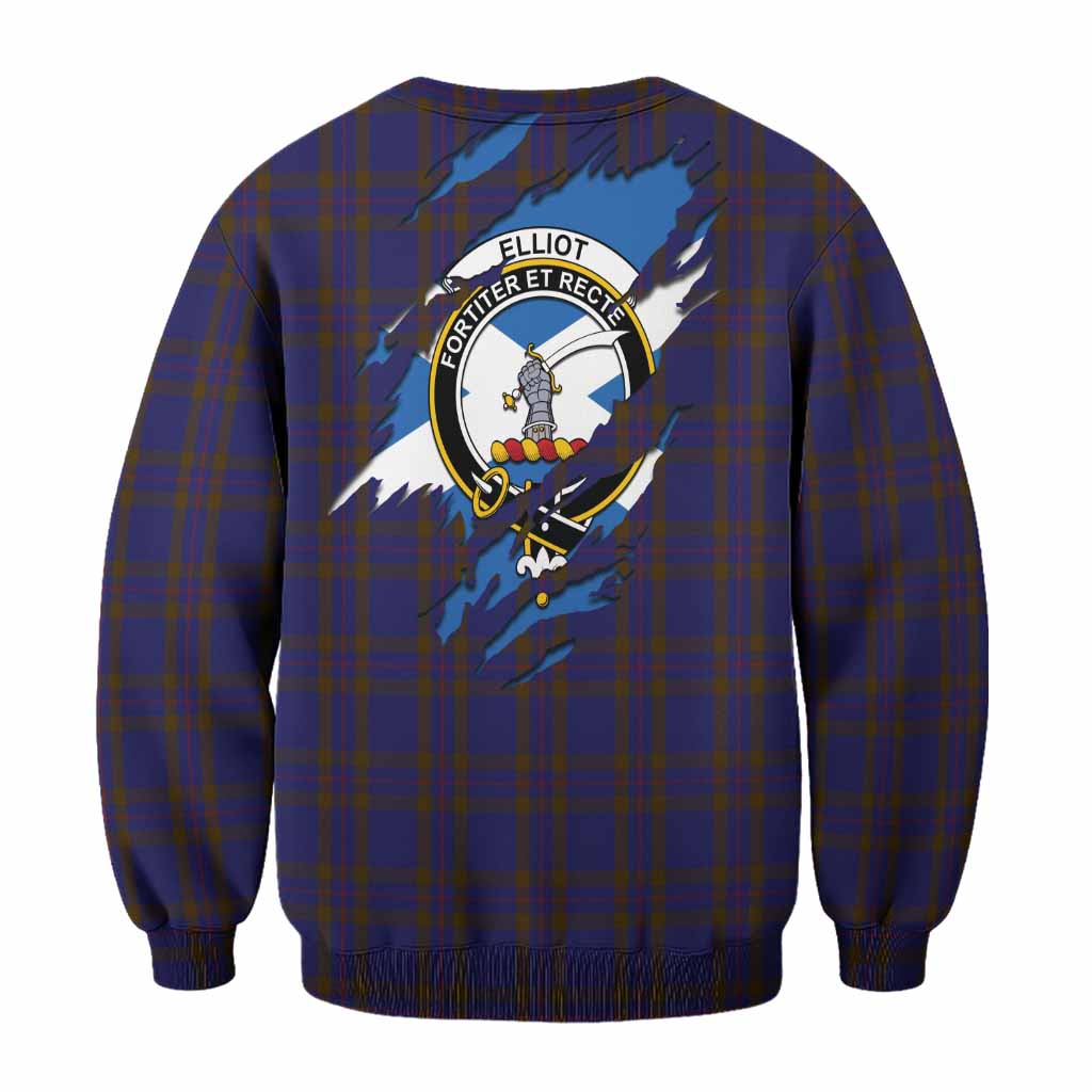 Elliot Clan Crest In Me Tartan Sweatshirt Scotland Flag Style