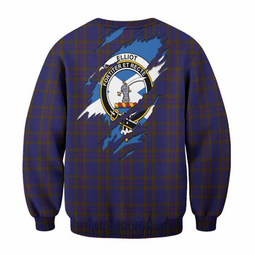 Elliot Clan Crest In Me Tartan Sweatshirt Scotland Flag Style