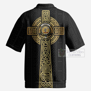 Elliot Clan Crest Men’s Polo Sweater Top with Celtic Tree of Life Inspired