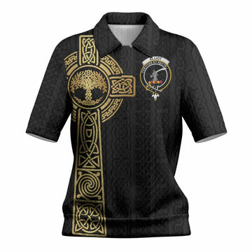 Elliot Clan Crest Women’s Polo Sweater Top with Celtic Tree of Life Inspired