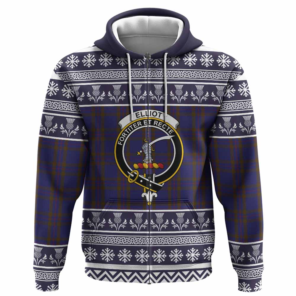 Elliot Clan Tartan Christmas Hoodie with Family Crest - Tartan Vibes Clothing