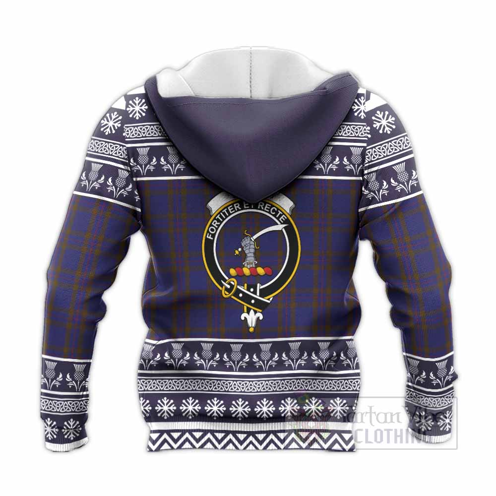Elliot Clan Tartan Christmas Knitted Hoodie with Family Crest - Tartan Vibes Clothing