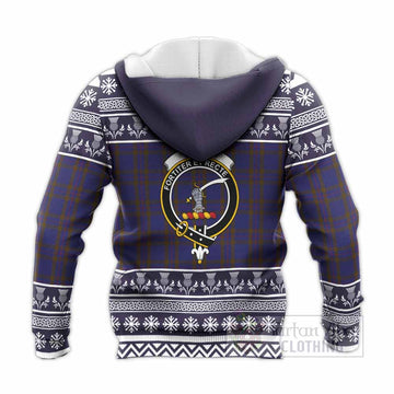 Elliot Clan Tartan Christmas Knitted Hoodie with Family Crest
