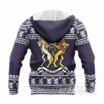 Elliot Clan Tartan Crest Christmas Knitted Hoodie Coat of Arms Funny Style