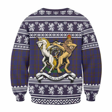 Elliot Clan Tartan Crest Christmas Sweatshirt Coat of Arms Funny Style