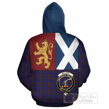 Elliot Crest Tartan Cotton Hoodie with Lion Rampant Saltire Style