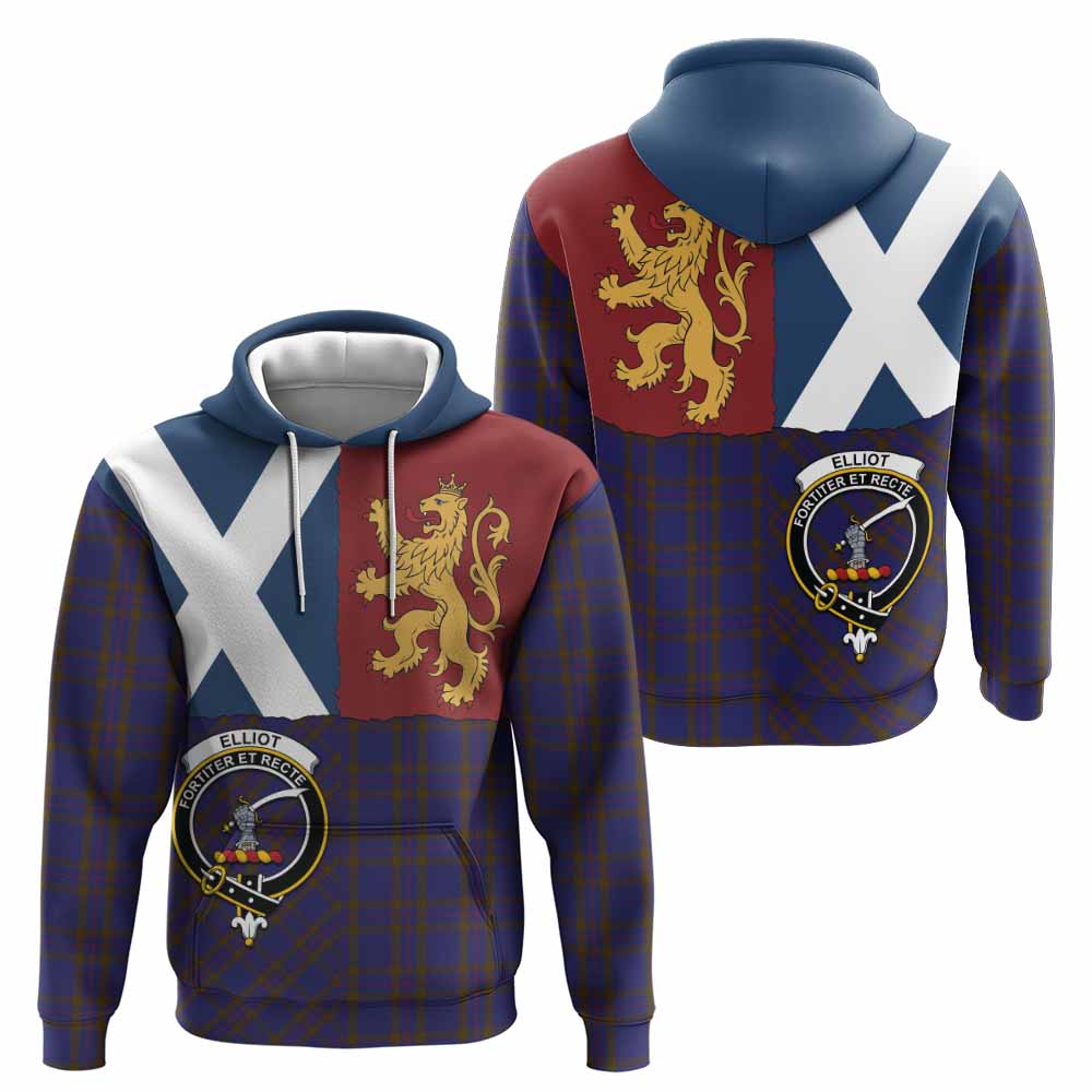 Elliot Crest Tartan Hoodie with Lion Rampant Saltire Style