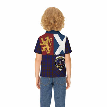 Elliot Crest Tartan Kid Polo Shirt with Lion Rampant Saltire Style