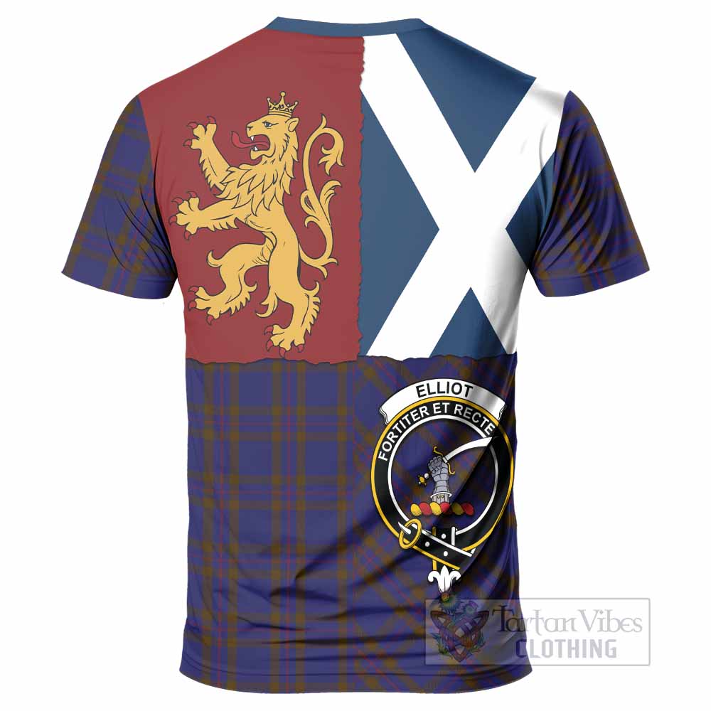 Elliot Crest Tartan T-Shirt with Lion Rampant Saltire Style